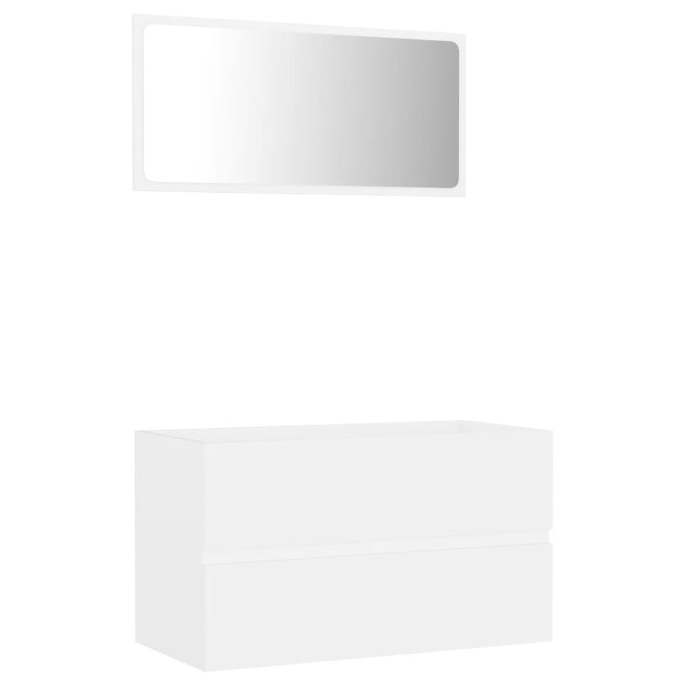Vidaxl 2-dielna súprava kúpeľňového nábytku biela drevotrieska